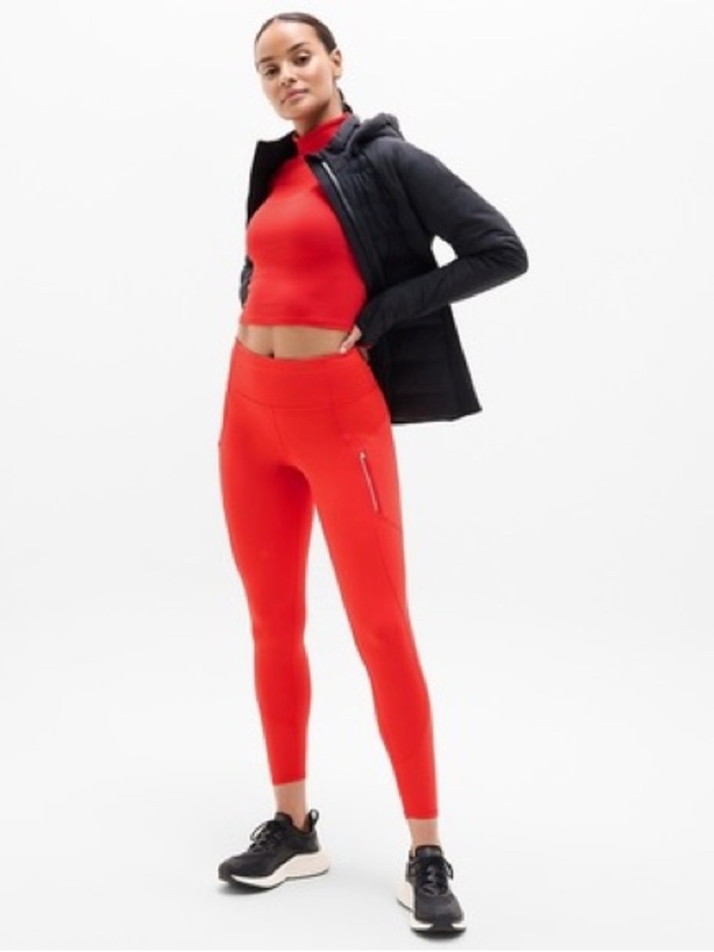 Athleta Rainier High Rise Legging Size XL Cardinal Red run hike athleisure. 15